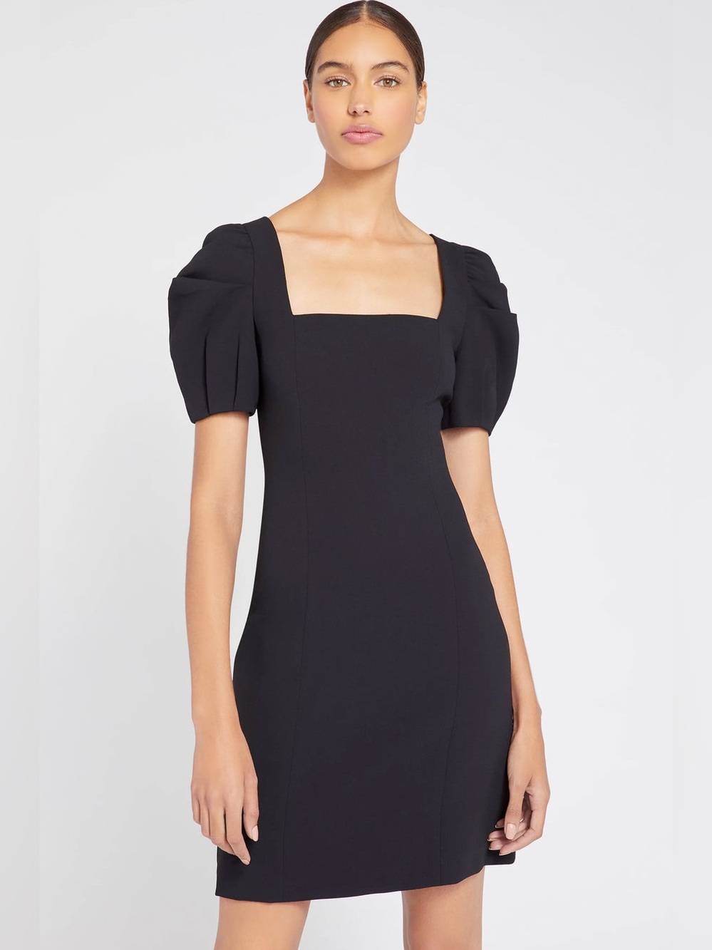 Alice & Olivia Rachel Puff Sleeve Mini Dress in Black Sz 8